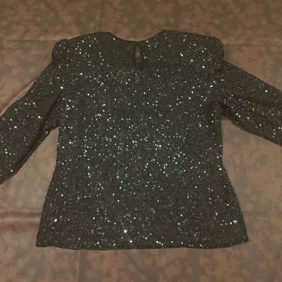 Laurence Kazar Black Sequin Blouse - Picture 2 of 8